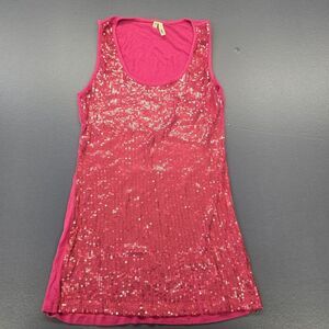 Studio Y Women’s Y2k Tank Top SZ Small Fuchsia Sequence (A30)